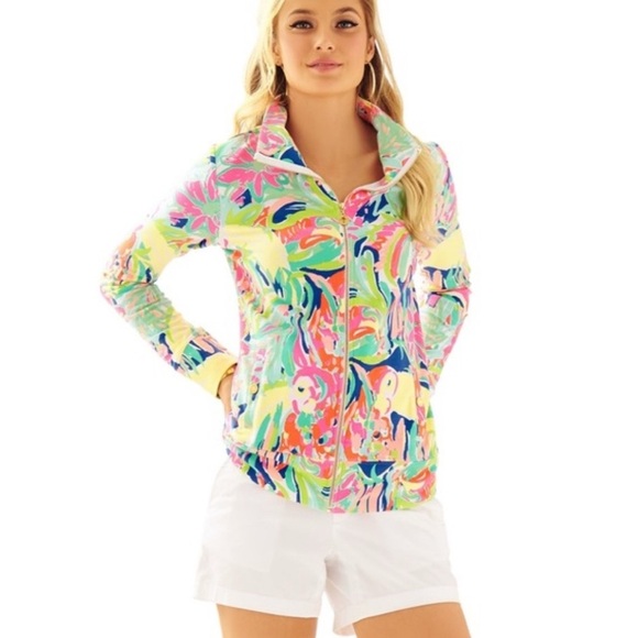 Lilly Pulitzer Reagan Zip Up in Casa Banana Size Small - Picture 1 of 8